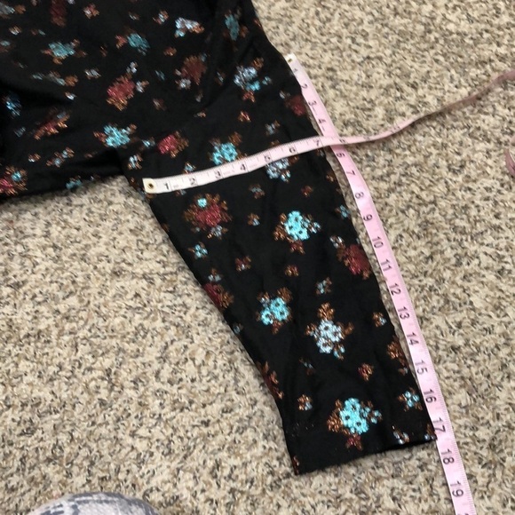 Lake Studio Sheath Dress Size 4 Black Glittery Floral Tie Waist Mini - Picture 7 of 11